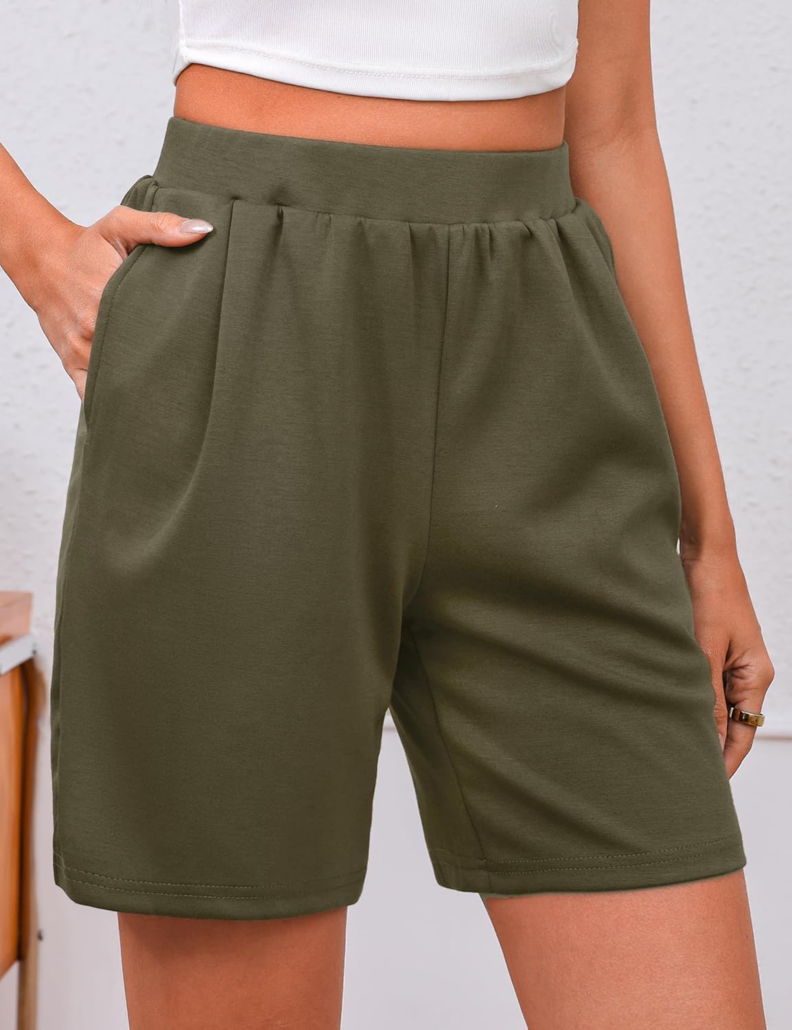 Quenteen Women's Air Layer Shorts - Casual Summer Athletic Lounge Shorts with Pockets