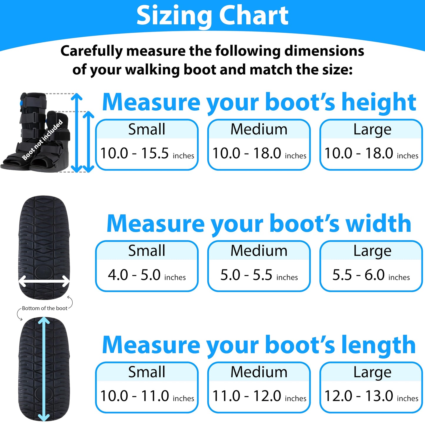 Omeer Water Resistant Walking Boot Cover for Medical & Orthopedic Boots With Anti-Slip, Heavy Duty Sole, Rain & Snow Resistant Medical Boot Protection (Medium)