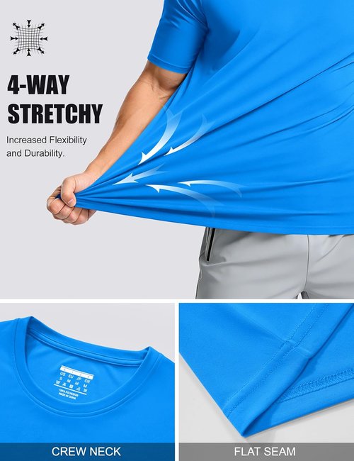 MAGCOMSEN Men's UPF 50+ Quick-Dry Athletic T-Shirt | Performance Running & Swim Tee