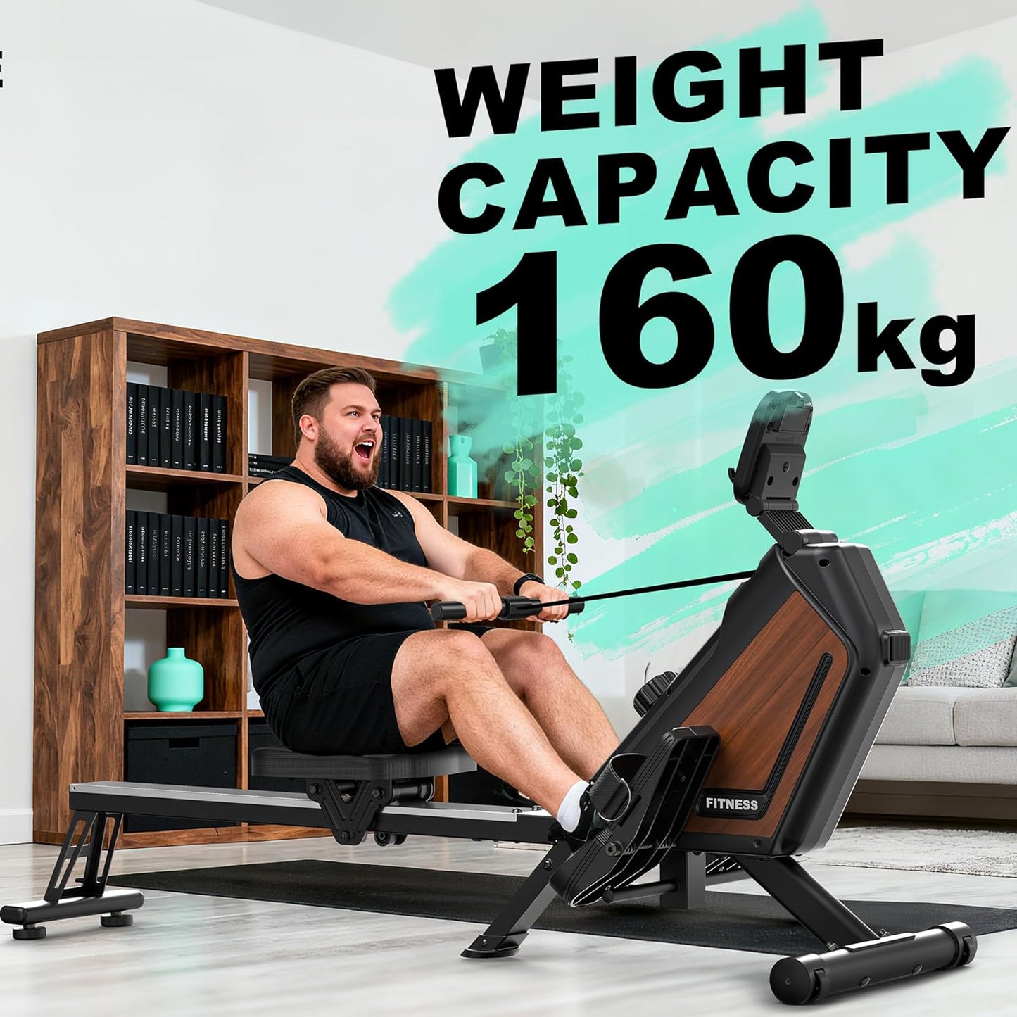 Rowing Machine - Magnetic Rower with 16 Resistance Levels | Quiet Home Cardio Trainer, APP Connection, 160 kg Capacity