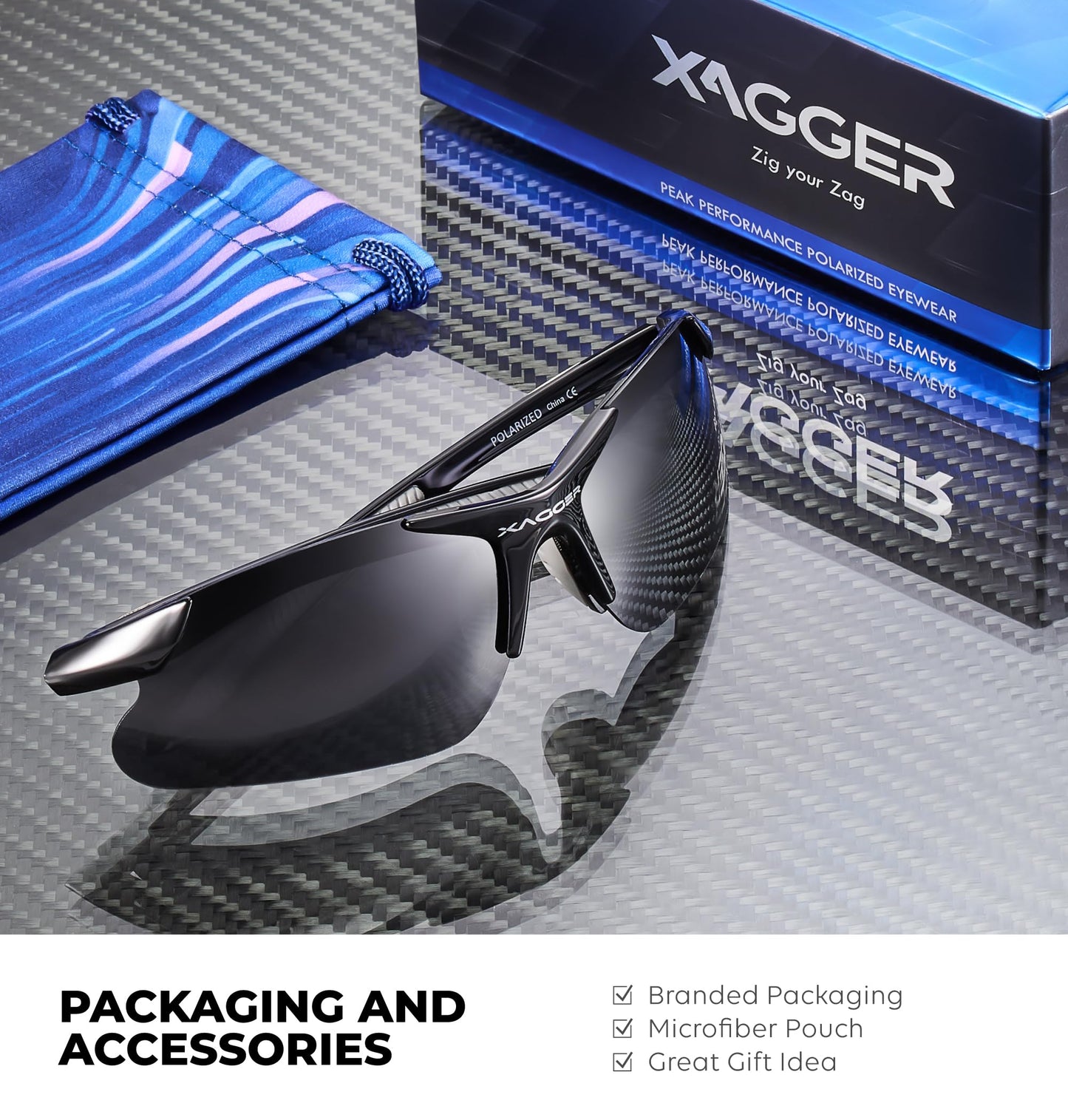 Xagger Kids Youth Polarized Sports Sunglasses for Boys Girls Baseball Softball Glasses TR90 Frame