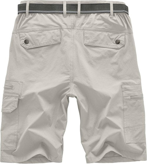 Jessie Kidden Men's Lightweight Water-Resistant Fishing & Hiking Shorts - Expandable Waist, Quick Dry
