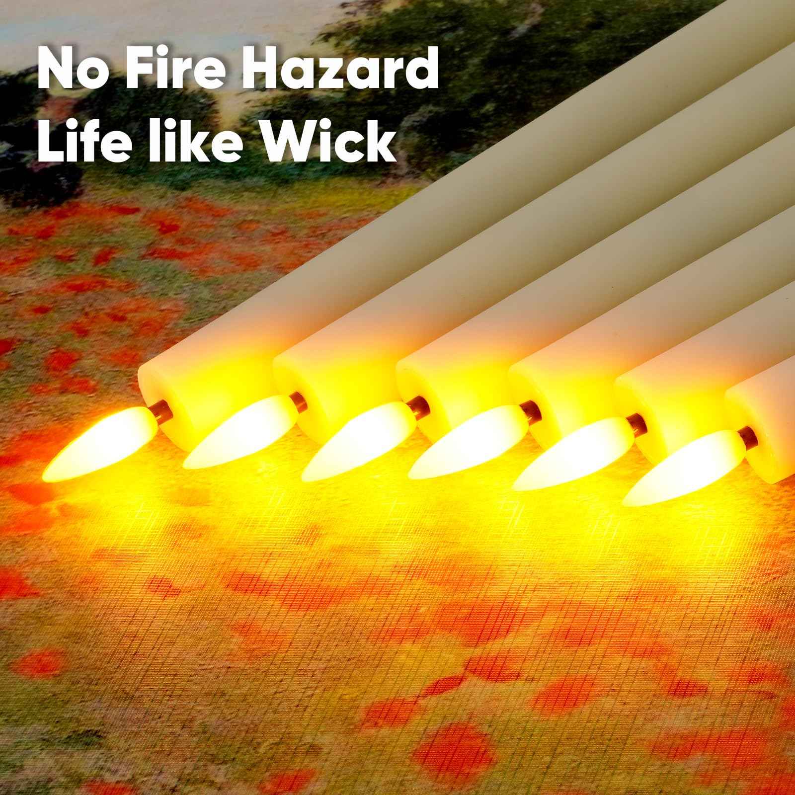 Homemory 6.7 Inches Flameless Taper Candles with Remote Timer Dimmer, Led Flameless Candlesticks Short Taper Candles, Flickering Battery Operated Candlesticks for Xmas Wedding Home Decor, Ivory, 6 Pcs