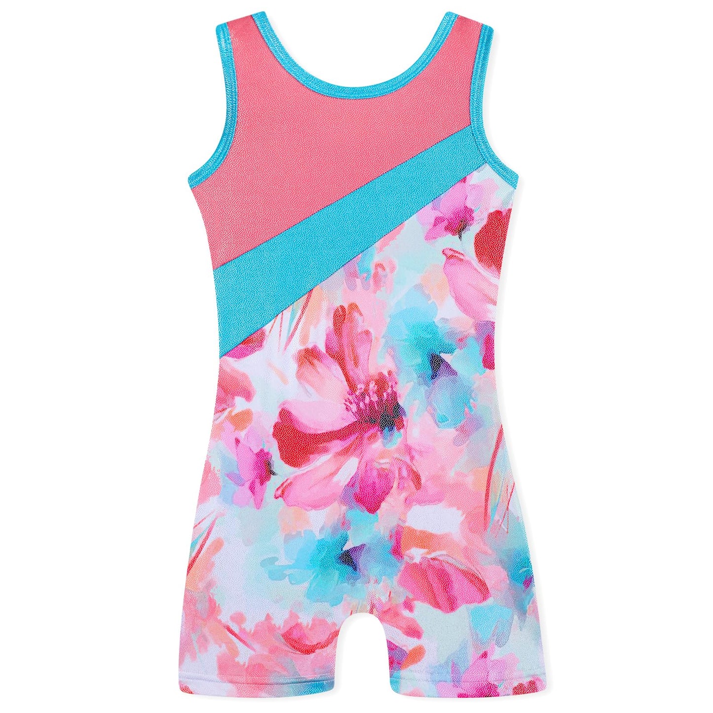HOZIY Girls Gymnastics Practice Leotards for Girls 4t 5t Coral Floral Equipments Kids Leo Orange Leotardos De Gimnasia Para Niñas
