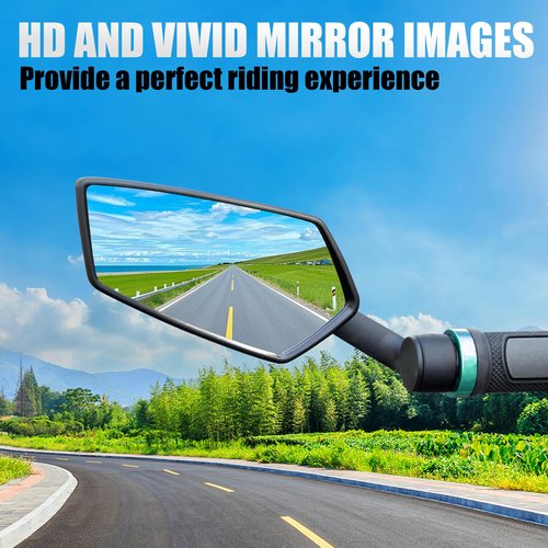 RBRL Bike Mirror 360° Adjustable, Wide Angle Rearview Mirror for Bicycle, E-Bike, MTB, Anti-shake Handlebar Bicycle Mirror, Lightweight & Universal Fit (left)