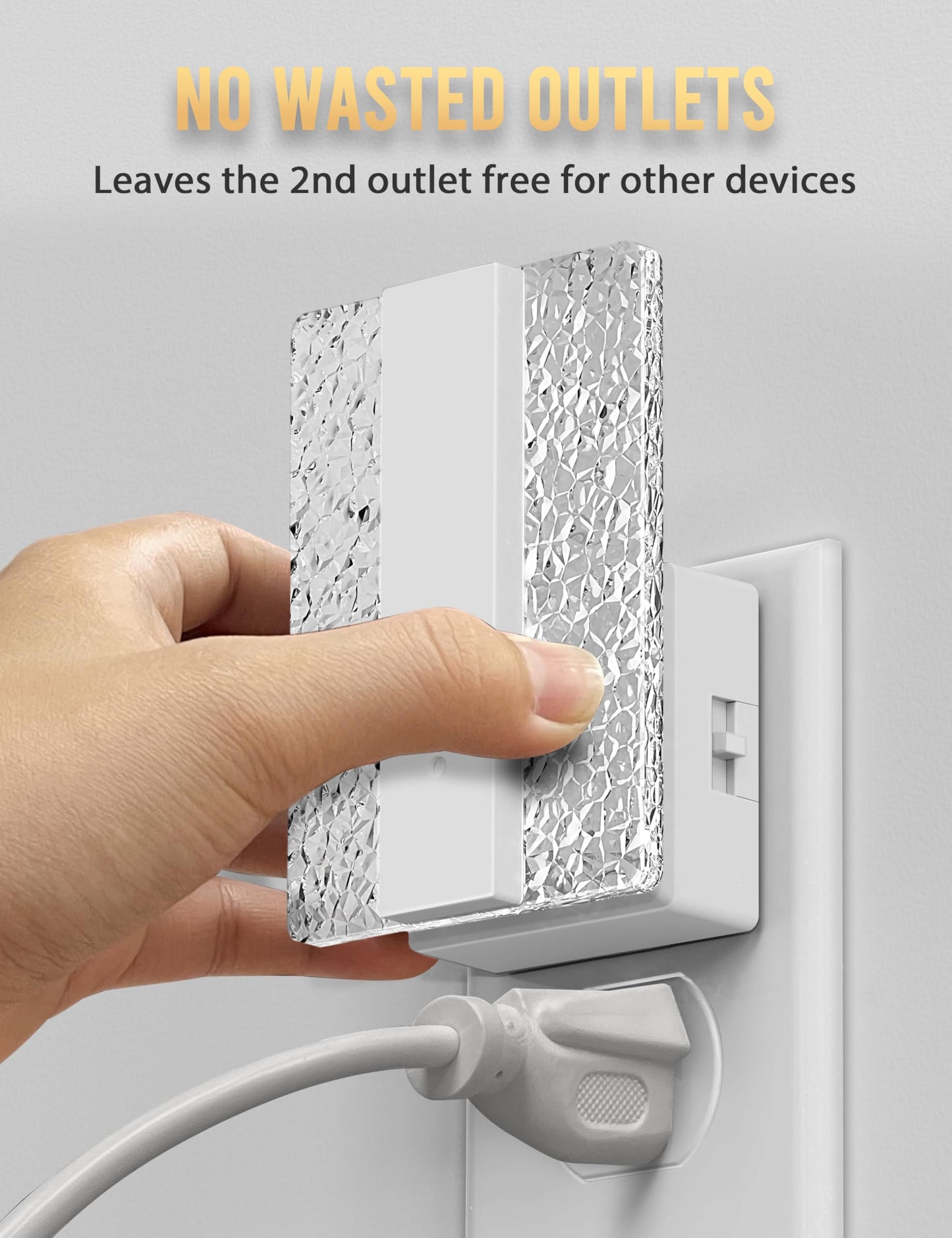 DORESshop LED Night Lights Plug Into Wall, [2 pack] Mordern Night Light with Dusk-to-Dawn Sensor, Dimmable Nightlights, Adjustable Brightness Night-Lights for Bathroom, Hallway, Bedroom,Stairway