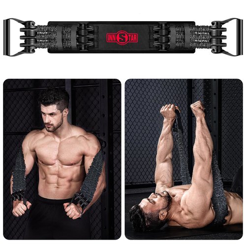Innstar Multi-Function Resistance Bands for Working Out, Push Up Exercise Bands Resistance Bands Set for Bench Press Gym Equipment, Home Workout, Travel Portable (Black 198LBS)