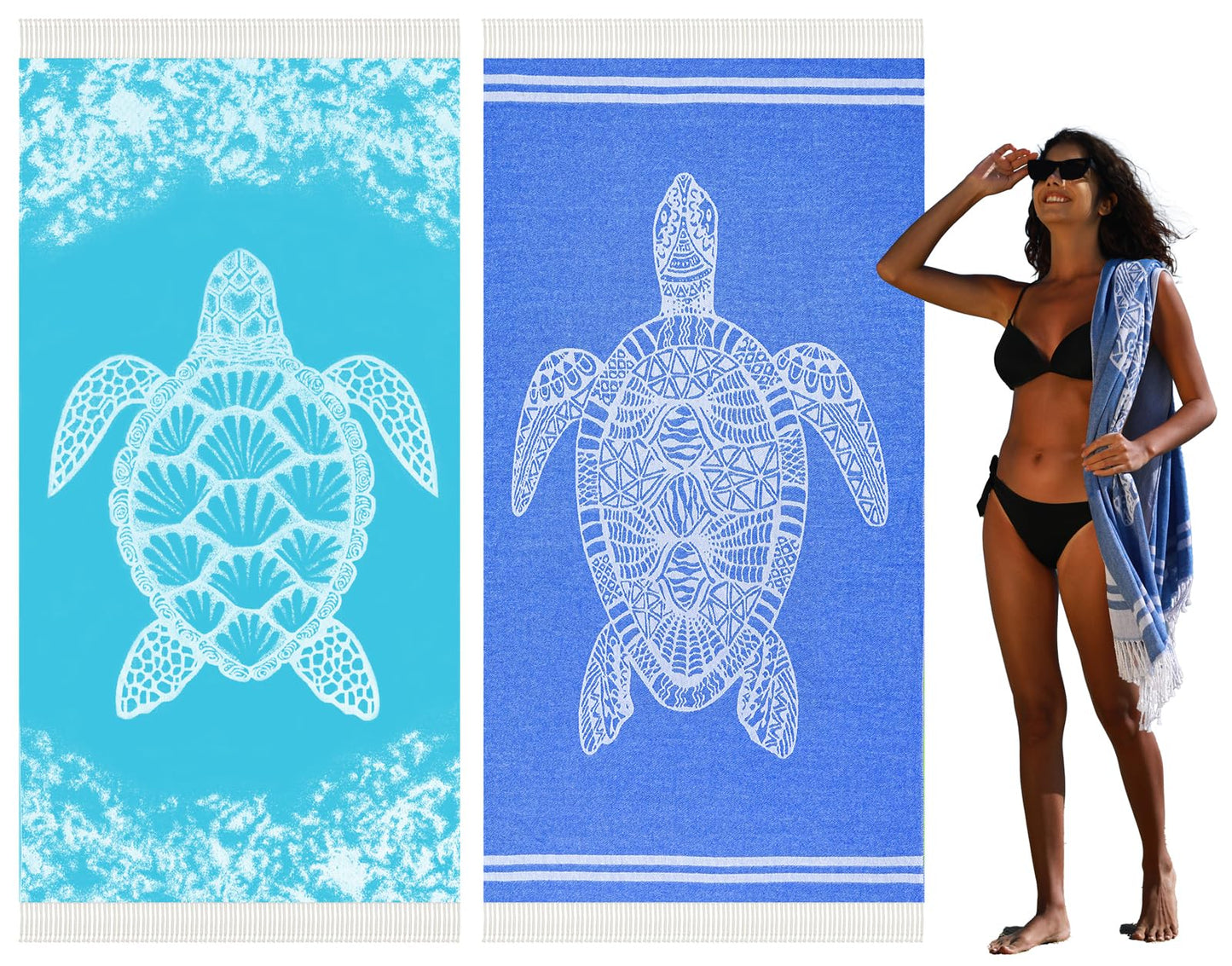 Widdonen Turkish Beach Towel,Extra Large 79x36,4 Pack,Quick Dry,Compact