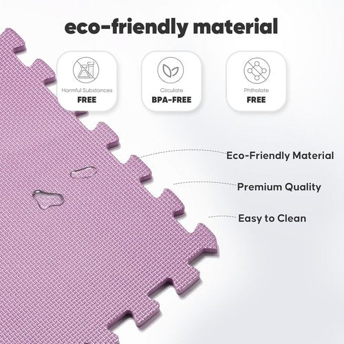 32 Pack EVA Interlocking Foam Exercise Mats - Durable Puzzle Gym Flooring for Home Workouts & Play Areas | Blue, 24 in x 24 in x ½ in