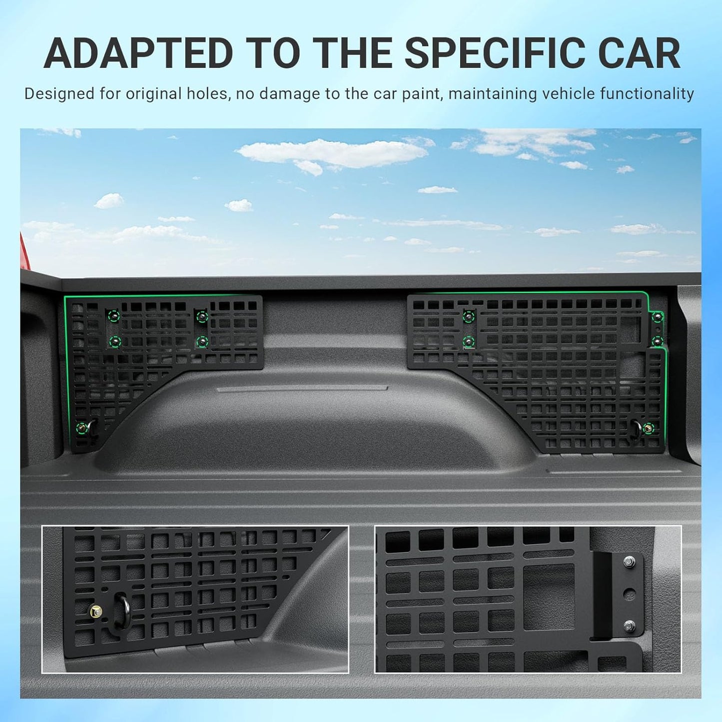 SZYANG 5.7FT Molle Panel System - Compatible Replacement for 2019-2026 Dodge RAM 1500 Accessories