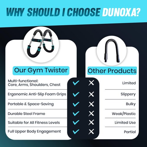 DUNOXA Chest Workout Equipment - Twister Arm Trainer, 30/45/60LB Fitness Equipment, Home Gym Accessories for Men & Women, Forearm Strengthener at Home Workout Equipment