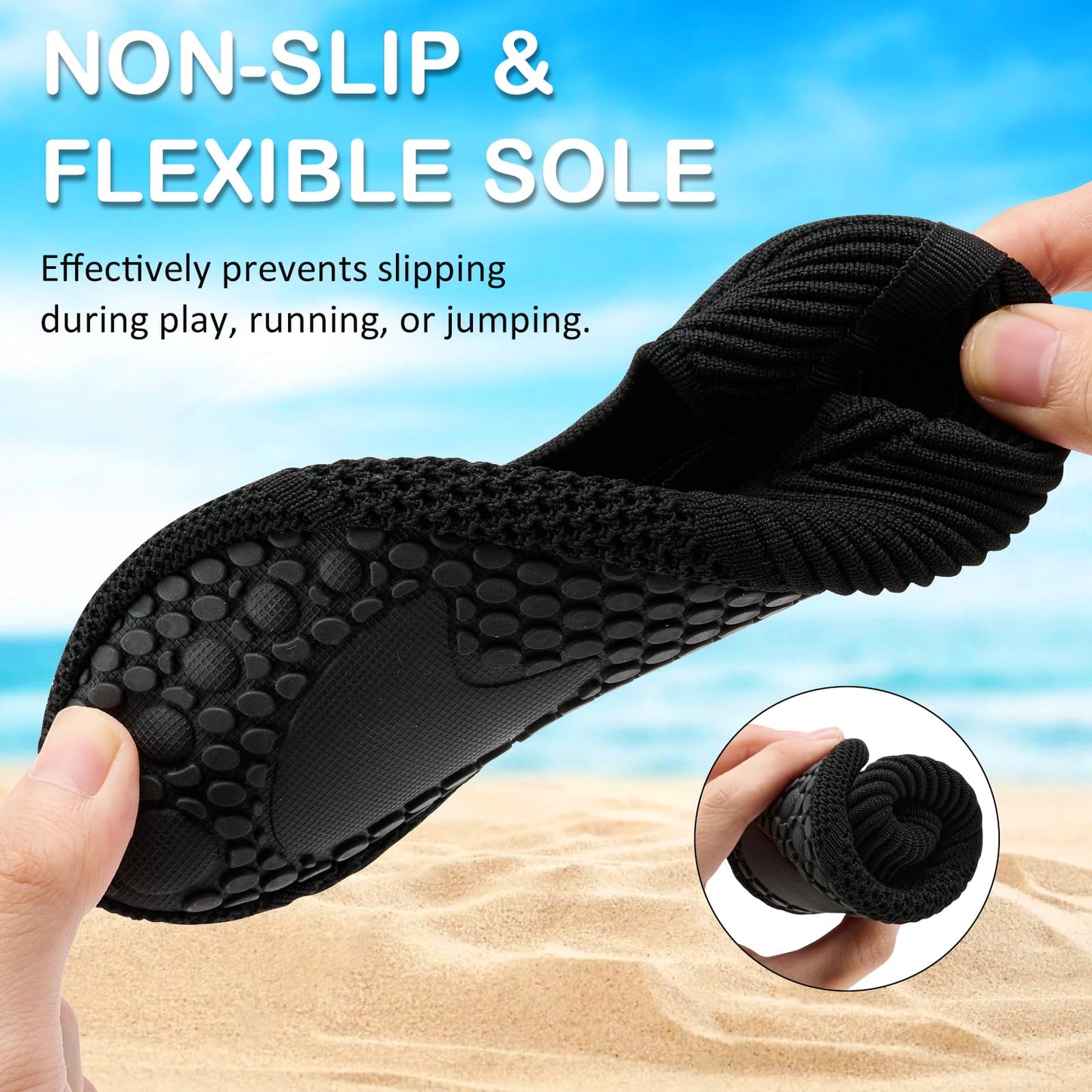 ANLUKE Kids Water Shoes Girls Boys Slippers Swimming Shoes Barefoot Quick Dry Aqua Socks