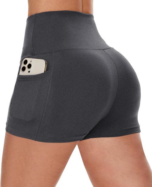 CAMPSNAIL Biker Shorts for Women - High Waisted Tummy Control with Pockets | 3"/5"/8" Spandex Gym & Yoga Shorts