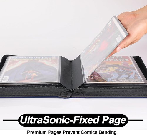 D DACCKIT Comic Binder - Premium Comic Book Album with Sleeves | Holds 24 Regular Comics - Classic Orange