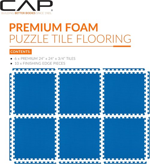 CAP Puzzle Exercise Mats - 3/4” Thick EVA Interlocking Foam Tiles for Home Gym | Multiple Colors Available