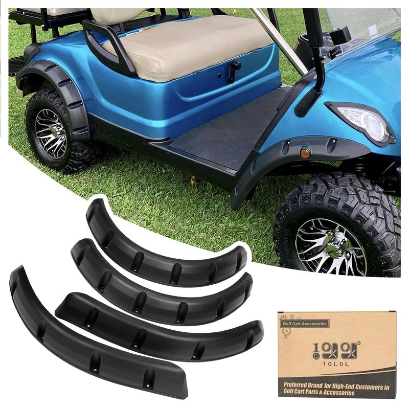 10L0L Golf Cart Front Rear Fender Flares for Yamaha G29 Drive Gas & Electric, with Metal Hardware, Set of 4(Not Fit Modified Models)