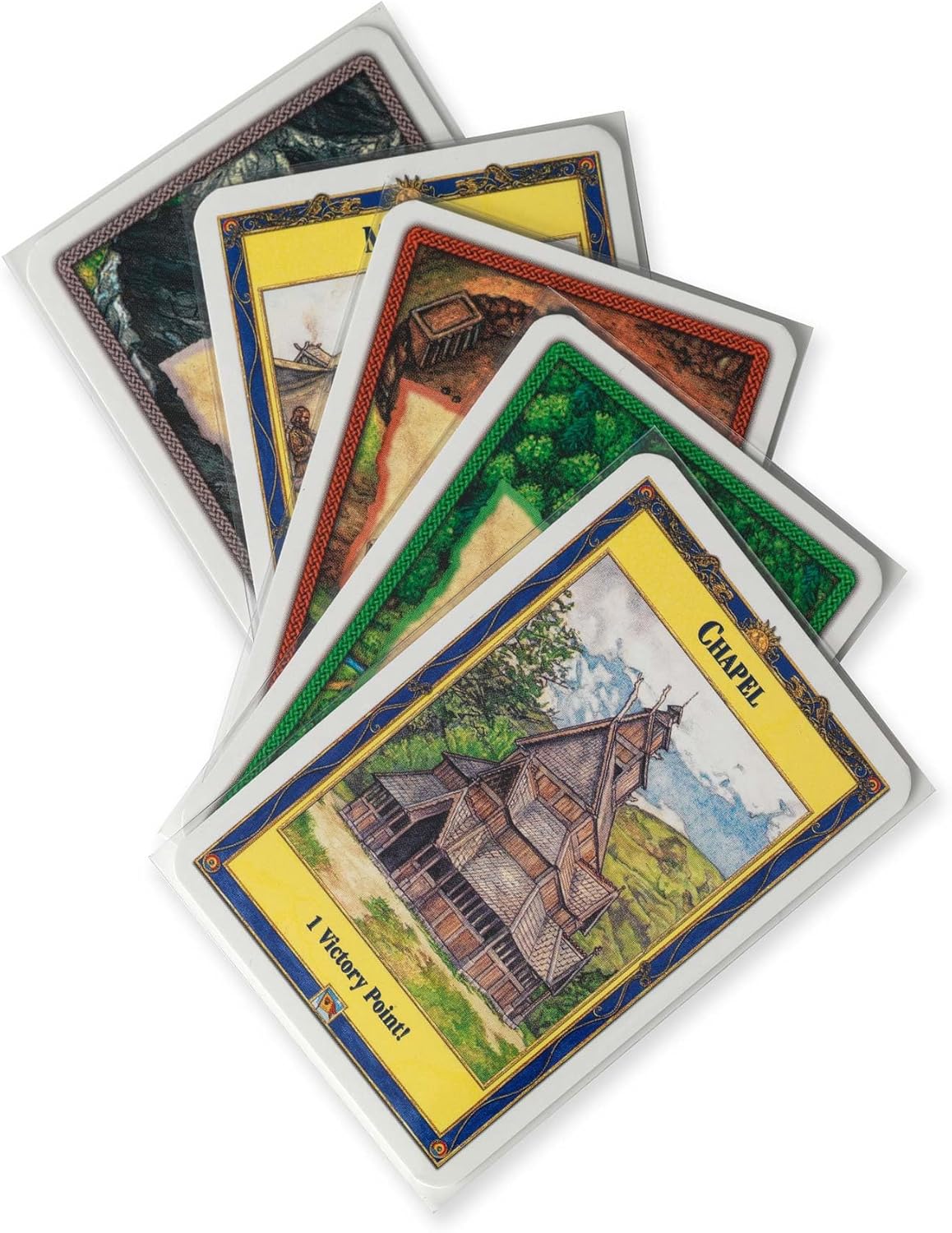 Vault X Narrow Board Game Sleeves - Premium Quality 56 x 82mm (60 Pack) for Catan