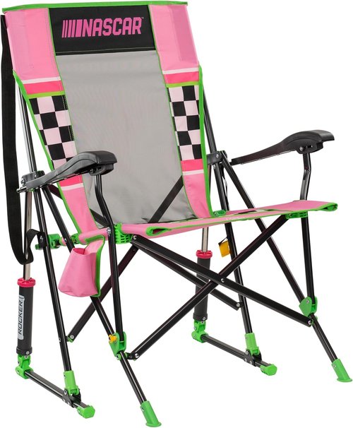 GCI Outdoor Rocking Camping Chair - Portable Folding Design with Durable Armrests & Drink Holder, Pink