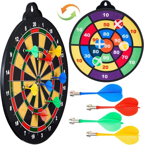 Hello Papaya Magnetic Dart Board - Fun Family Game with 12 Darts & 40 Foam Darts | Perfect Gift for Kids 3-12