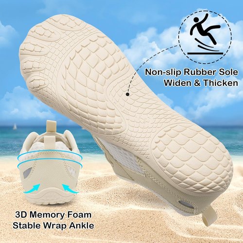 BARERUN Quick-Dry Water Shoes for Men & Women - Adjustable Wide Toe Design for Beach & Hiking