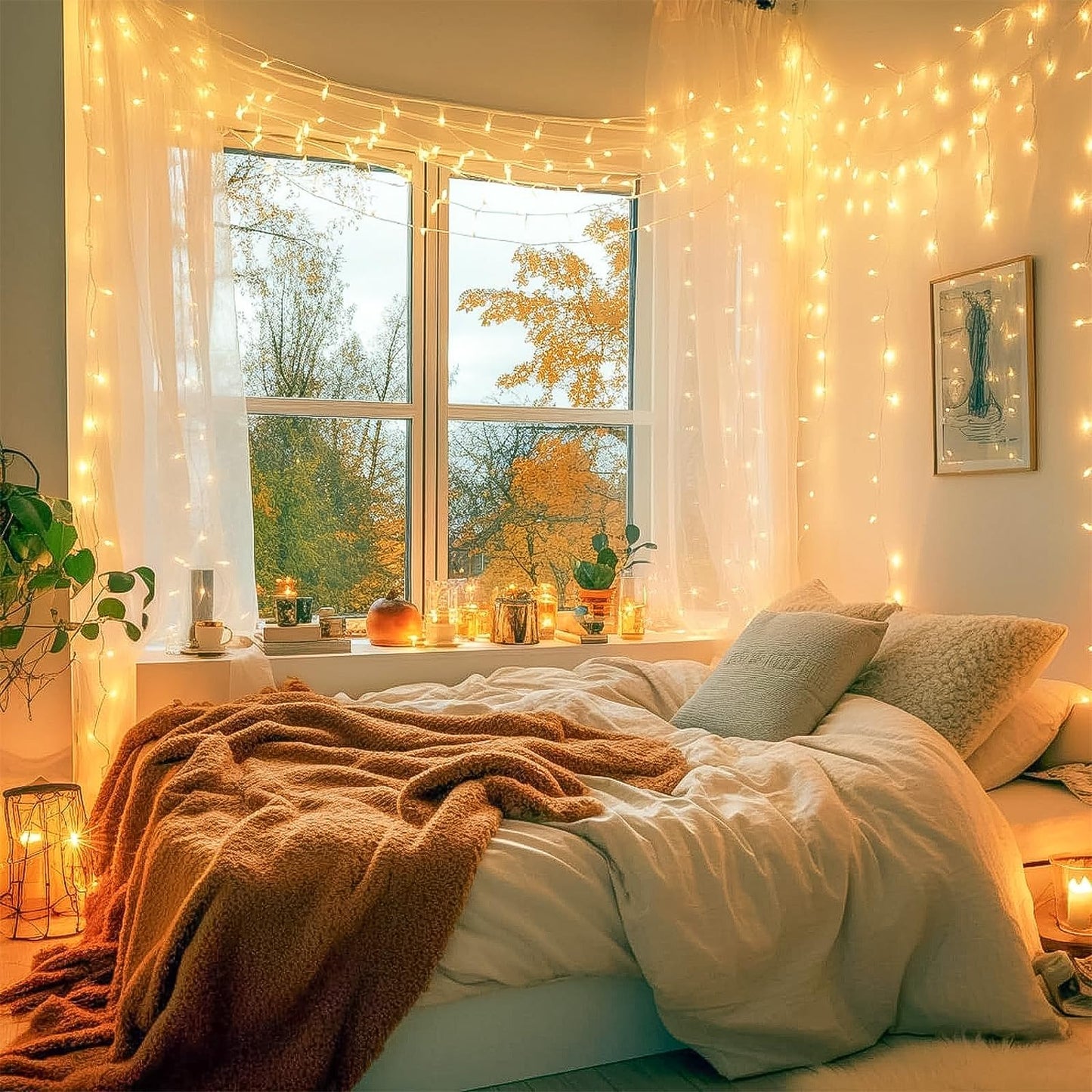 Connectable 240LED 88Ft 13Modes Christmas String Lights Indoor Outdoor Clear Wire | Warm White Christmas Lights | Twinkle Fairy Light Plug in with Timer for Tree Christmas Decorations