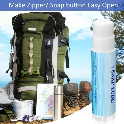 BBTO Snap and Zip Wax - Zipper Lubricant Stick for Boats, Tents, Backpacks & Drysuits