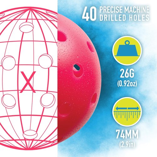 Franklin Sports X-40 Outdoor Pickleballs - Official USA Pickleball Ball for APP Tour & US Open - Regulation Size