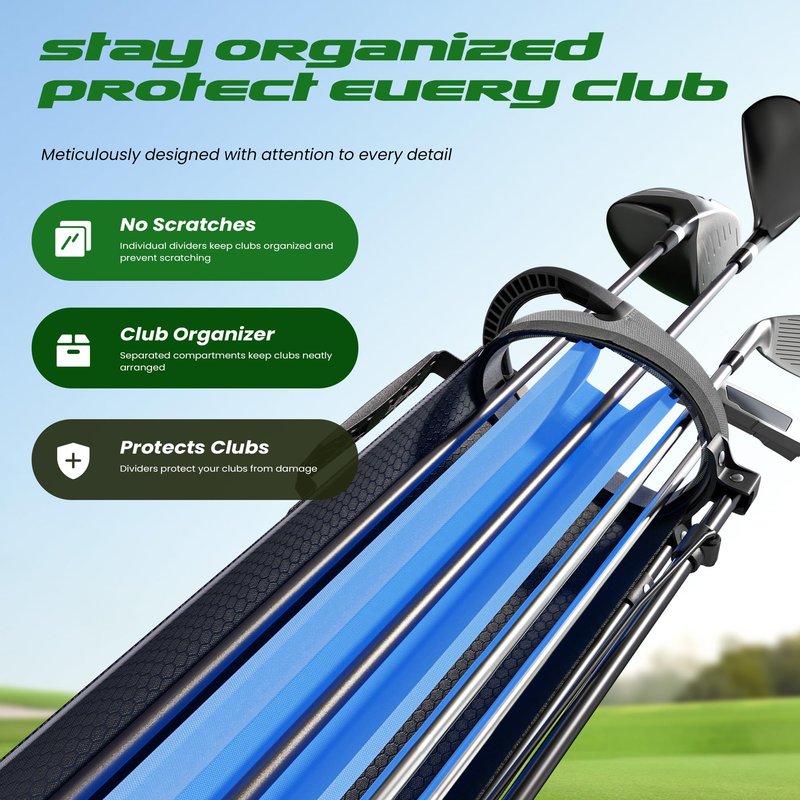 1GoTo-G Junior Golf Stand Bag - Youth Golf Bag Ages 14+ Lightweight Golf Stand Bag for Children & Adult
