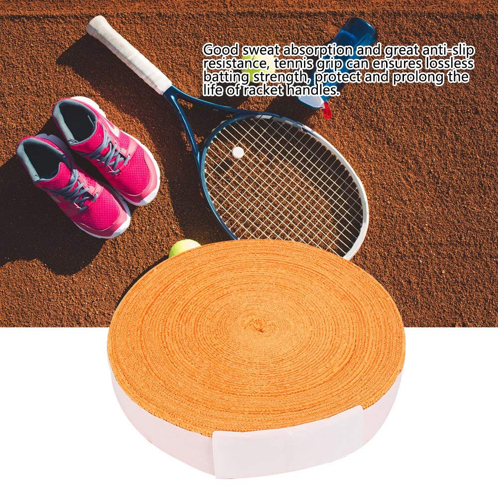 Redxiao 【𝐁𝐥𝐚𝐜𝐤 𝐅𝐫𝐢𝐝𝐚𝒚】 White/Orange/Black 10M Racket Grip Tape, Anti-Skid Badminton Racquet Towel Grip, 32.81ft x 1.18inch for Badminton Rackets Tennis Rackets Outdoor Sport Tool(Orange)