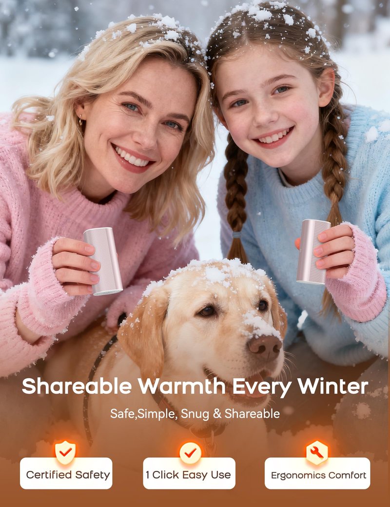 RORRY Hand Warmers Rechargeable 2 Pack, 10000mAh 360° Heating Magnetic Electric Hand Warmer, 24Hrs Warmth Portable Reusable Pocket Heater for Camping Hunting Gifts for Men Women, Pink