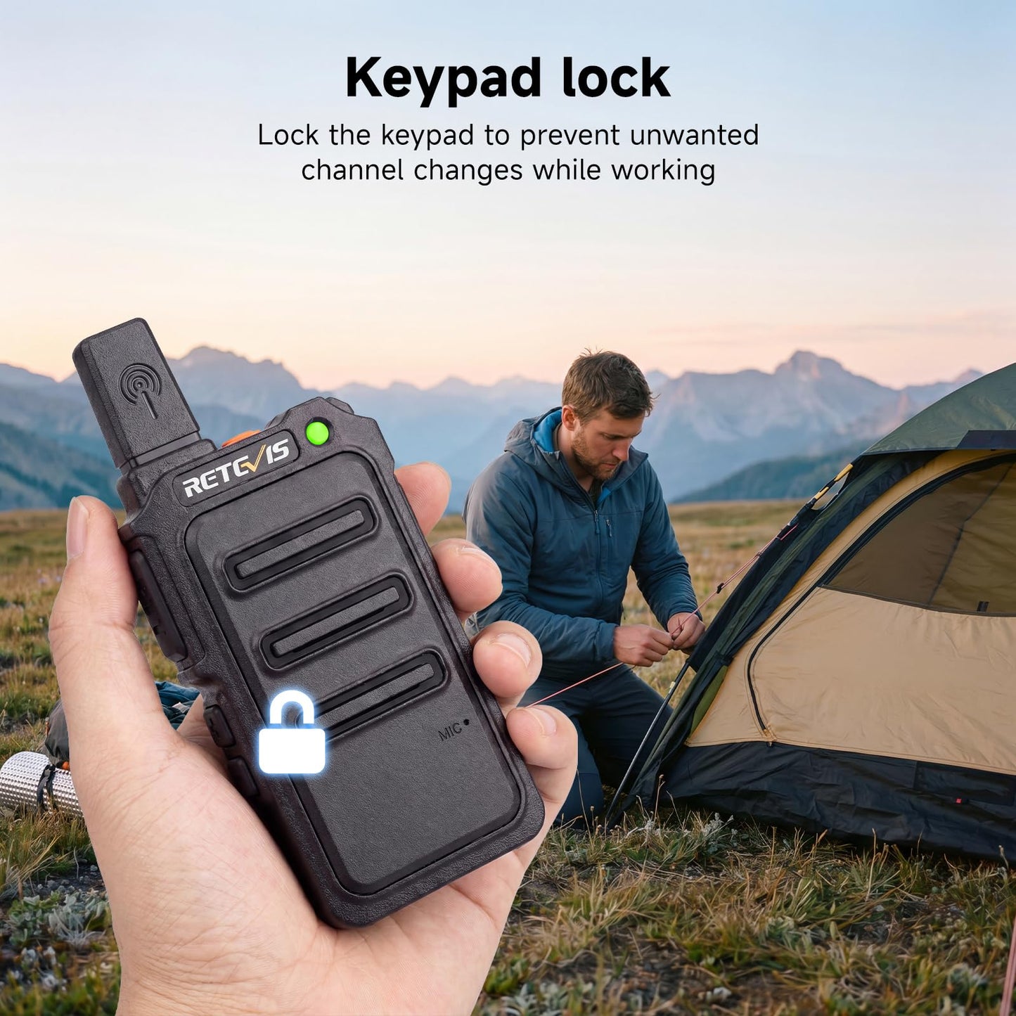 Retevis RT19 Walkie Talkie with Earpiece and Mic, 2 Way Radios Long Range, 1300mAh, VOX Handsfree, Mini, Small, Compact Two Way Radio for Adults Family Outdoor Camping Hiking Agriculture(4 Pack)