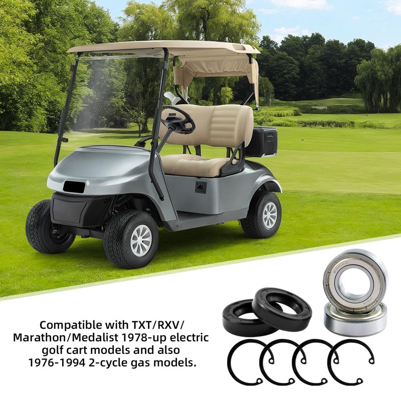 Roykaw Golf Cart Rear Axle Bearing & Seal Kit for EZGO TXT/RXV/Medalist/Marathon Electric Golf Cart, Replaces OEM # 611931, 70181G01, 15112G1, 15114G1, 620343, 620343