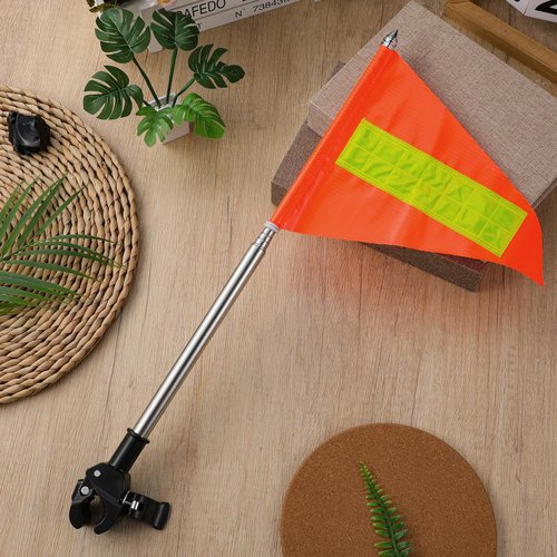 Reflective Telescopic Safety Flag for Golf Carts Mobility Scooters Height Flag Durable High Visibility for Wheelchairs Outdoor