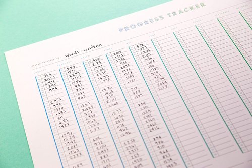 Habit Tracker Progress Poster by Free Period Press - 11”x17” - Yearly Atomic Habits Tracker for Goals and Projects