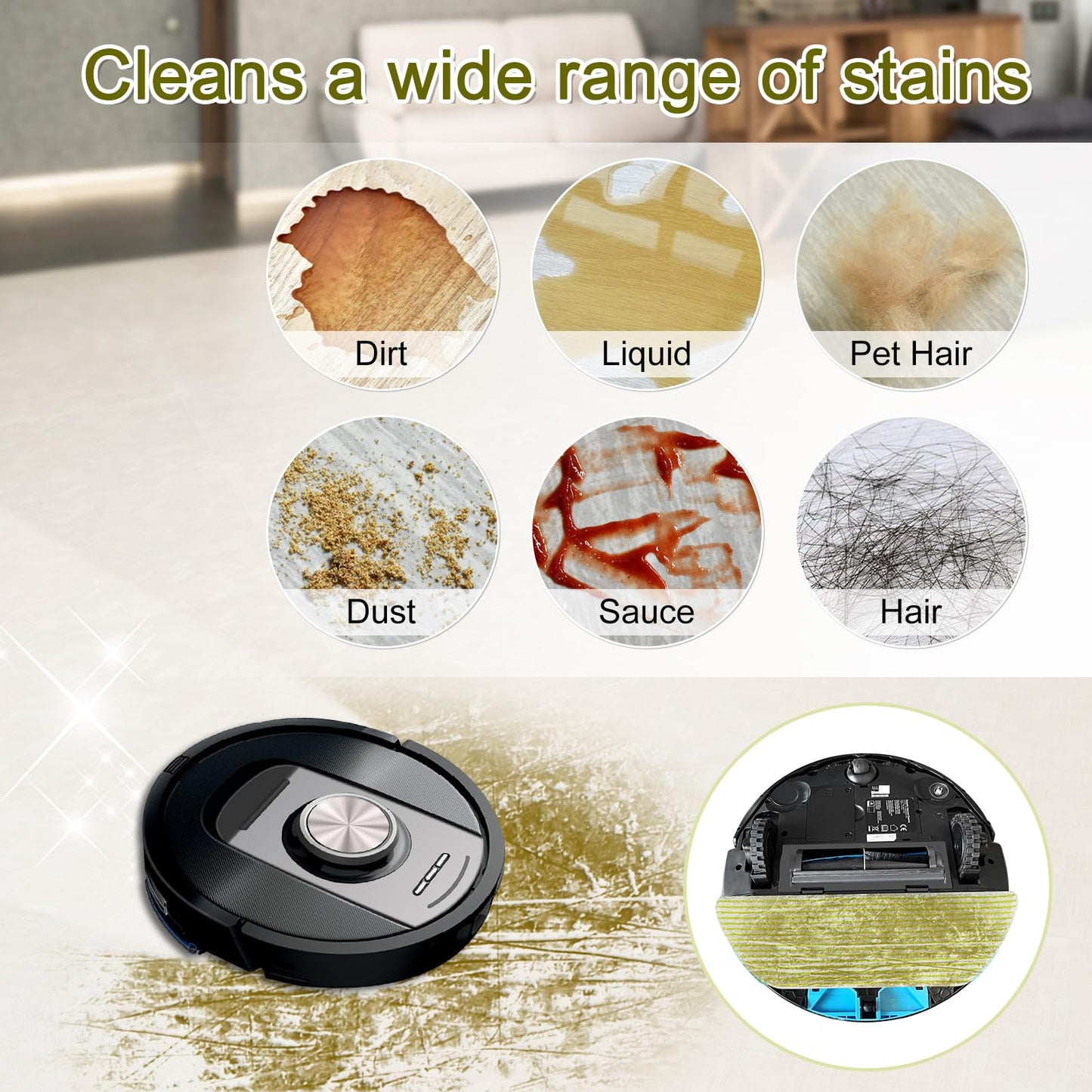 6 Pack Microfiber Vacmop Replacement Pads Compatible with Shark AV2800ZE RV2820YE AV2810YS RV2820ZE AV2820S PowerDetect NeverTouch Robot Vacuum Cleaner,Reusable Mop Vac Pads Vac Mop Pads Refills