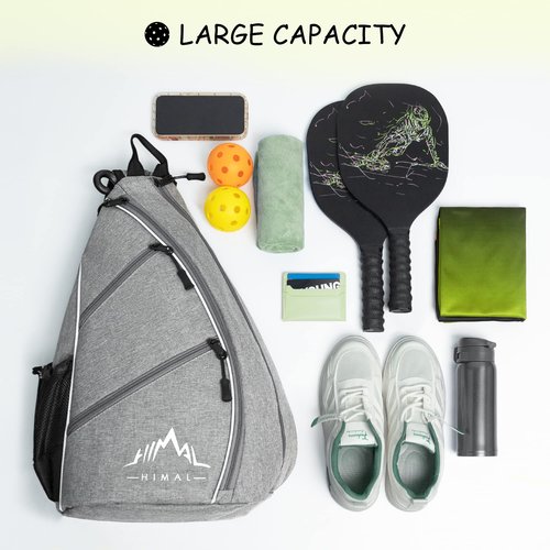 Himal Pickleball Bag Adjustable, Pickleball Backpack with Water Bottle Holder for Men and Women(Grey)