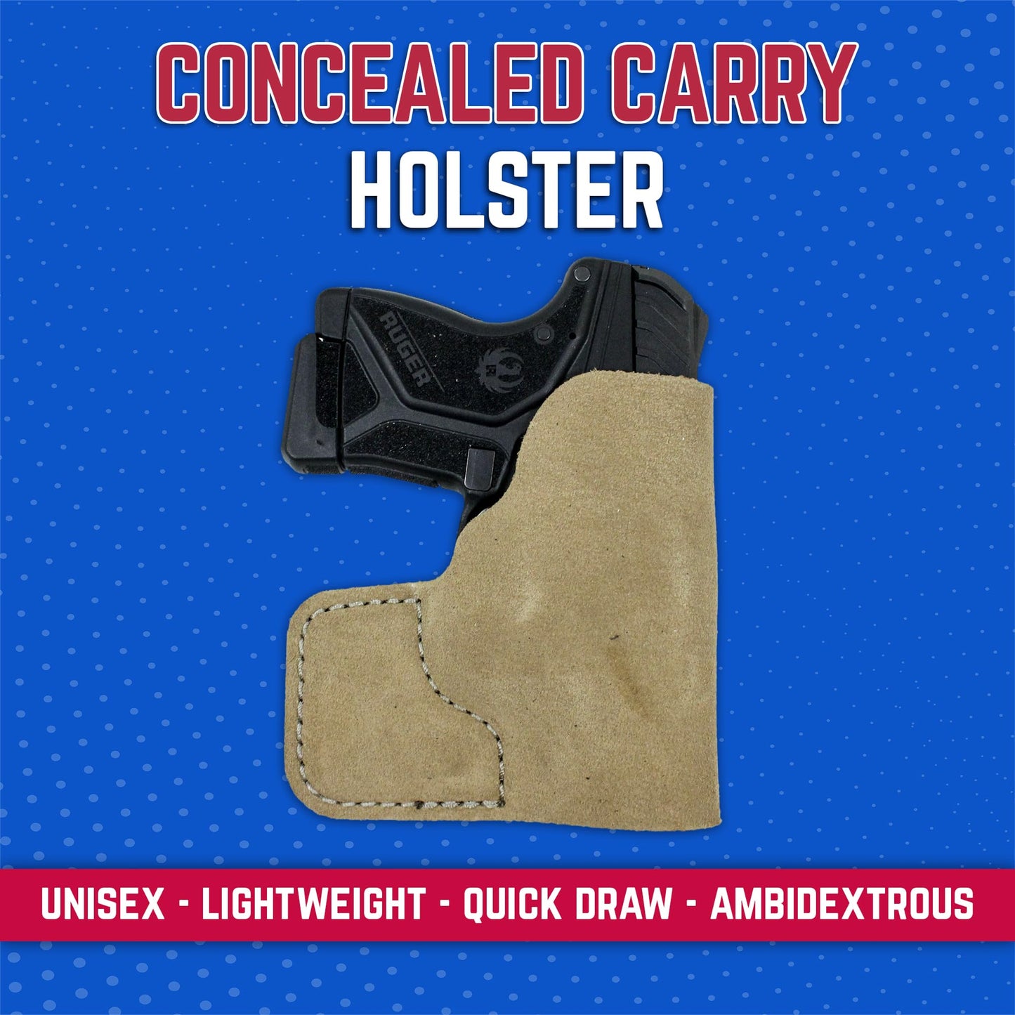 DeSantis Suede Nemesis Pocket Holster - Pocket Pistol Holster for Concealed Carry, Compatible with The Ruger LCP II and The LCP Max - Ambidextrous, Natural