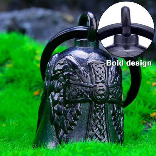 Motorcycle Men Bells - Motorcycle Angel Bell for Men Women,Bell Biker Accessory,Guard Riding Safety (Black) (Black)
