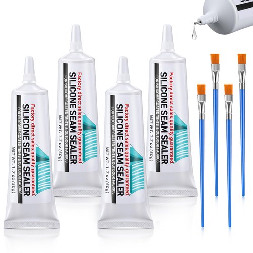 AmazingSpark 4 Pcs Tent Seam Sealer Waterproof Fast Dry Clear Sealant for Tents, Tarps, Awnings