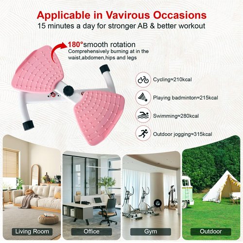 TREVIXAL Waist Twister Machine Exercise Fitness Tool, Ultra-Quiet Operation, 9-level Adjustable Resistance Modes, Slim Waist Exerciser, Rotating Balance Trainer, Load-Bearing 300LBS