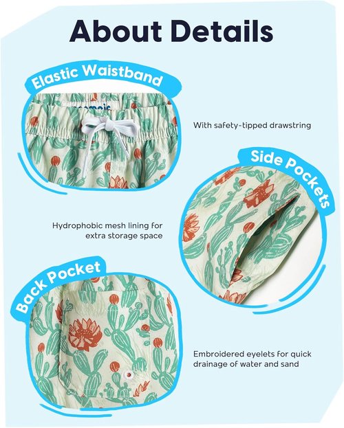 Maamgic Boys Swim Trunks - Quick-Dry Stretch Swim Shorts for Kids | Toddler Bathing Suits