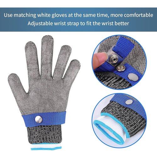 Herda Cut Resistant Gloves - Level 9 Safety for Meat Cutting & Oyster Shucking | Size M