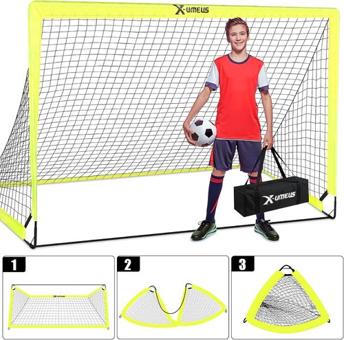 Kids Soccer Goals by [Brand Name] - Backyard Set of 2 | 4x3 ft & 6x4 ft Training Equipment with Soccer Ball & Cones