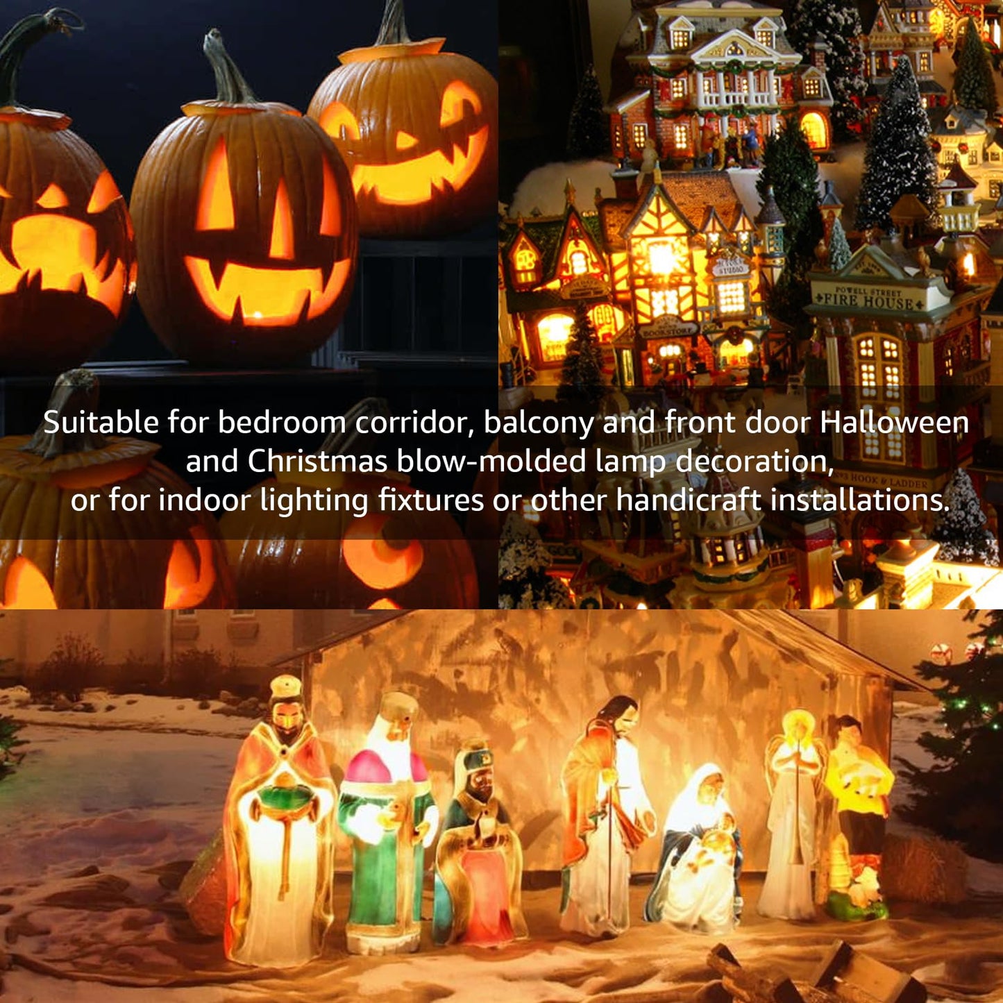 Norward 2 Set Blow Mold Light Kit Replacement, E27 E26 Bulb Cord Kit for Halloween,Christmas,Salt Lamp,Craft Indoor Outdoor Decorations,Salt Lamp Base with Fuse Plug