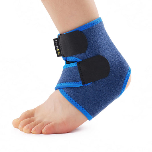 BraceUP Kids Ankle Brace – Youth Sports Support for Boys & Girls, Adjustable Foot Stabilizer for Sprains, Injuries & Active Play for Daily Wear (S 4'1"-4'11" ft)