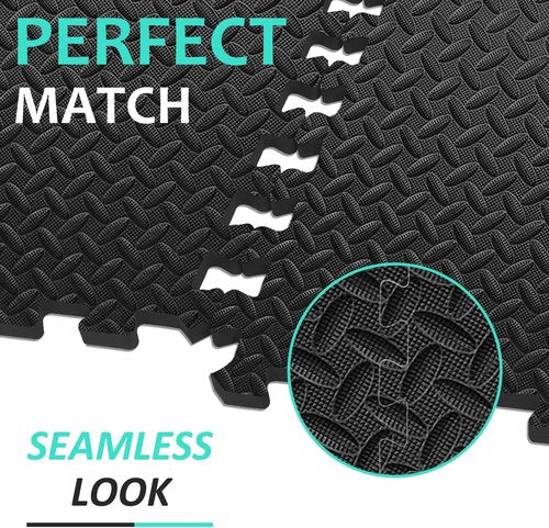 BEAUTYOVO Interlocking Foam Gym Mats - 24'' x 24'' EVA Puzzle Exercise Tiles for Protective Flooring