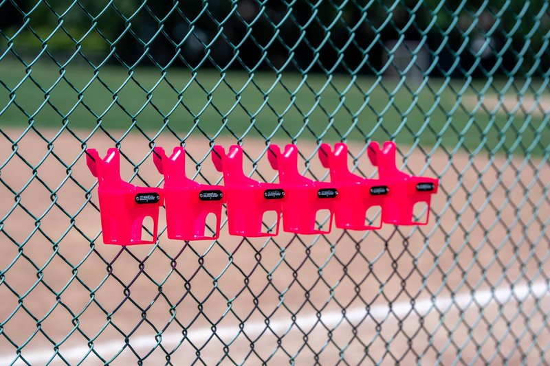 Fence Cup Holder | Drink Holder for Chain Link Fence | Fits Stanley, Yeti & Gatorade | Baseball Dugout, Softball, Pickleball & Tennis | Made in USA | The Fence Buddy (Hot Pink)