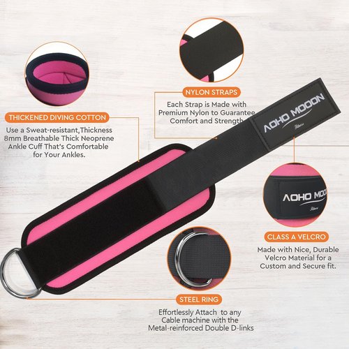 Comfortable Adjustable Ankle Straps - Glute Cuff for Cable Machines | One Size Fits All