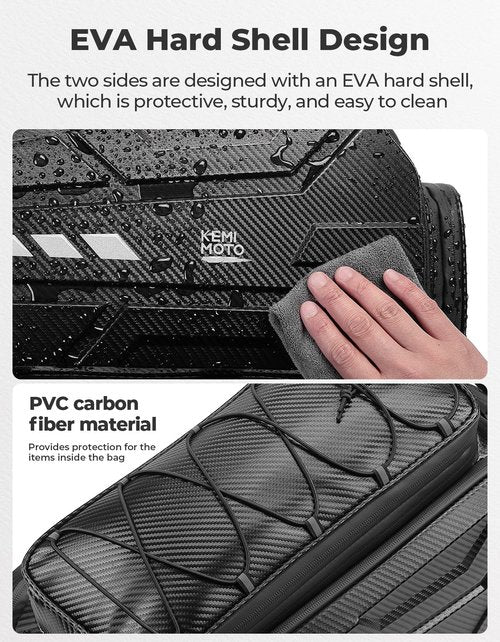 KEMIMOTO Ebike Battery Bag Bike Bags for Rear Rack, 40L Hard Shell Bag with Waterproof Cover, Ebike Trunk Bicycle Seat Pannier for Commuter Travel Outdoor
