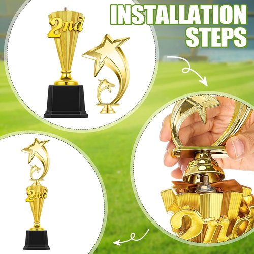 1st 2nd 3rd Place Trophy - Plastic Sports Award Cup for Football & Soccer Competitions
